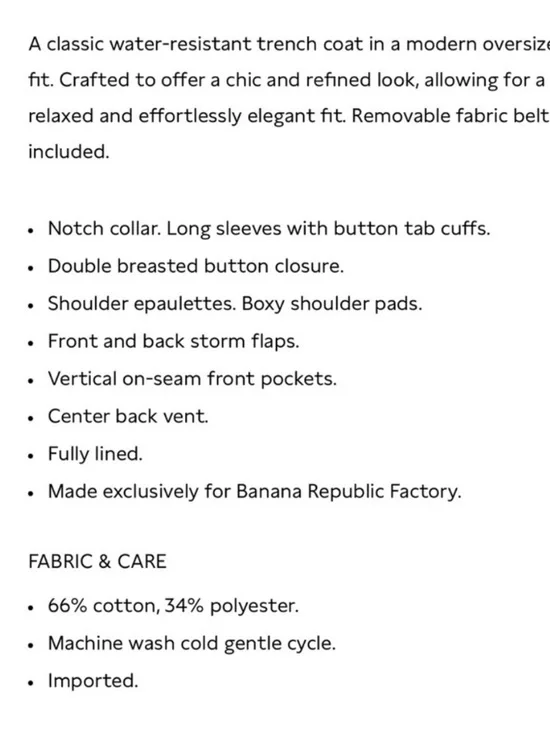 Banana Republic Classic Trench Coat - Picture 5 of 5